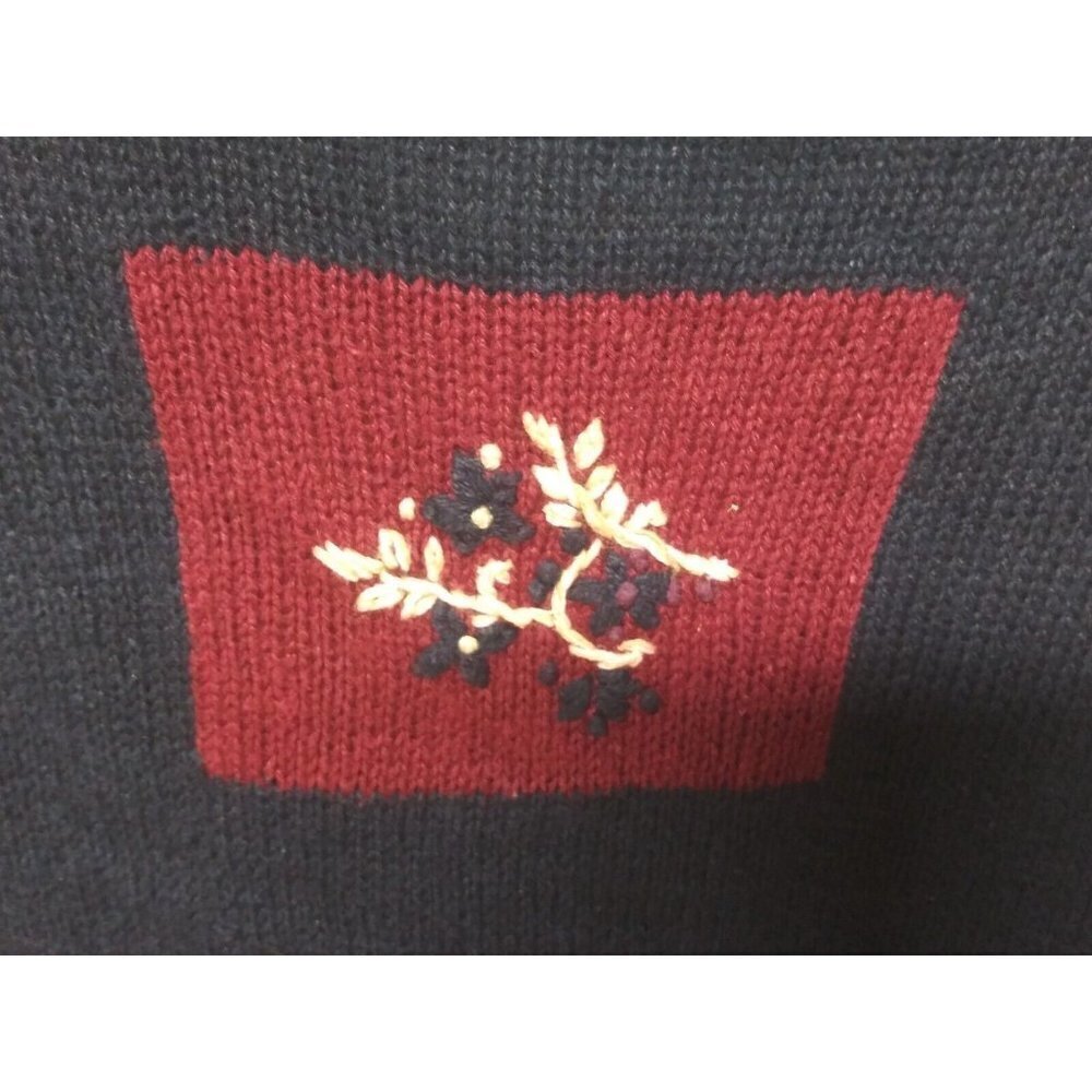 VTG Paul Harris Sweater Sz L Grandma Granny embroidered Farmcore Cottagecore PHD - Picture 8 of 8